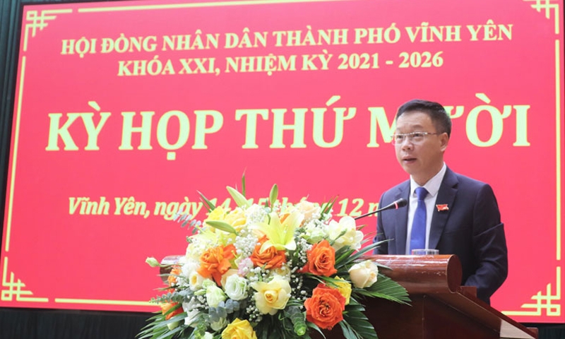 Vĩnh Phúc: Khai mạc Kỳ họp thứ 10, HĐND thành phố Vĩnh Yên khóa XXI