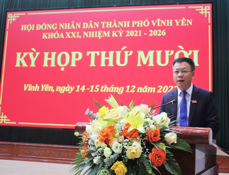 Vĩnh Phúc: Bế mạc Kỳ họp thứ 10, HĐND thành phố Vĩnh Yên khóa XXI nhiệm kỳ 2021-2026