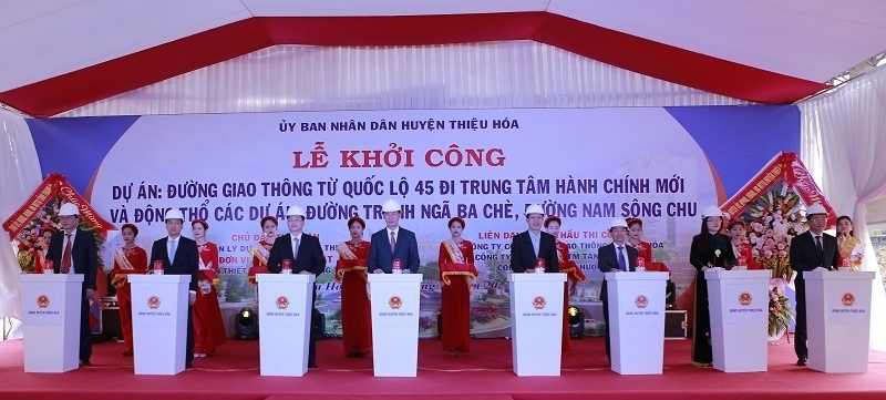 Thiệu Hóa (Thanh Hóa): Khởi công nhiều dự án trọng điểm trên địa bàn