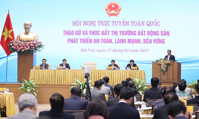 Hội nghị trực tuyến toàn quốc tháo gỡ và thúc đẩy thị trường bất động sản phát triển an toàn, lành mạnh, bền vững