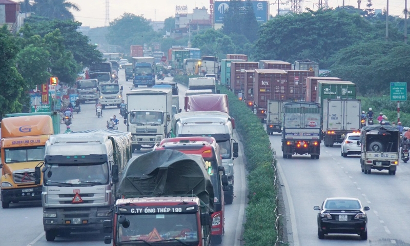 Hải Phòng: Phân luồng giao thông tạm thời trên tuyến Quốc lộ 5