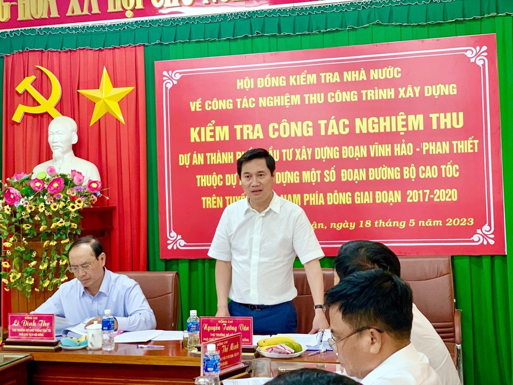 Hội đồng kiểm tra công tác nghiệm thu của chủ đầu tư đối với Dự án thành phần đầu tư xây dựng đoạn Vĩnh Hảo - Phan Thiết