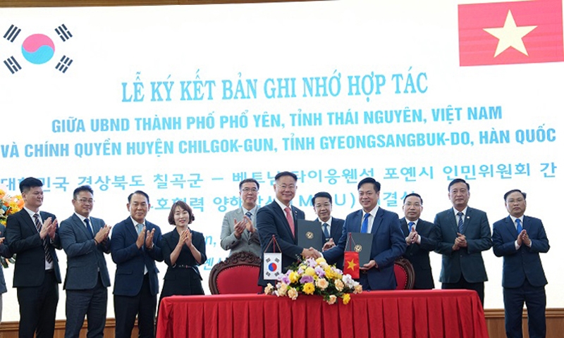 Phổ Yên (Thái Nguyên): Ký kết hợp tác với huyện Chilgok-Gun, Hàn Quốc