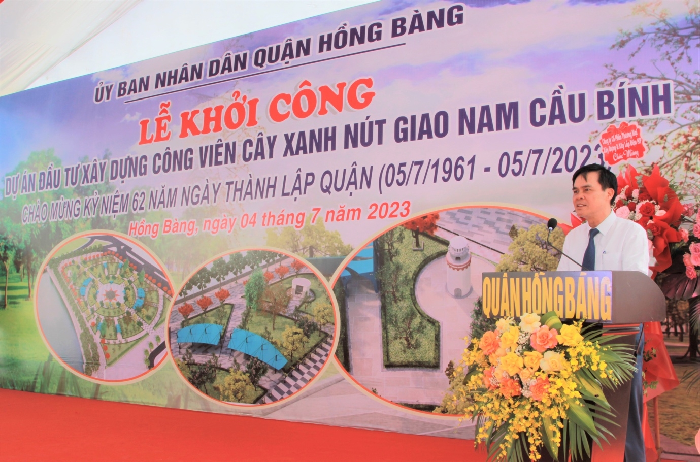 Hải Phòng: Khởi công xây dựng Công viên cây xanh Nút giao Nam cầu Bính