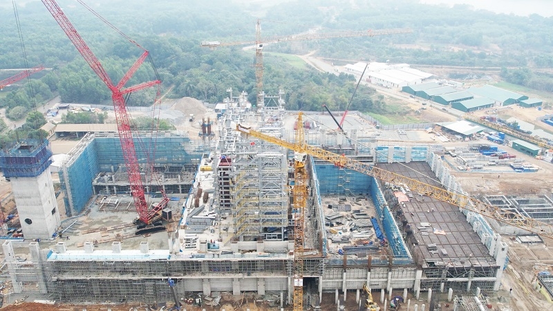 Toàn cảnh nhà máy điện rác Seraphin sau hơn 1 năm khởi công xây dựng