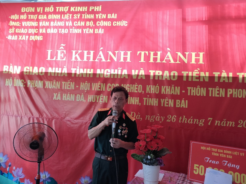 Yên Bái: Hội hỗ trợ gia đình liệt sĩ tỉnh trao tặng 5 nhà tình nghĩa nhân kỷ niệm ngày thương binh liệt sĩ 27/7