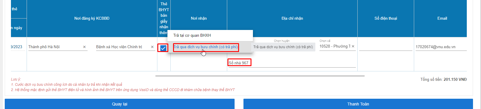 Hướng dẫn thực hiện DVC đăng ký đóng, cấp thẻ BHYT đối với người chỉ tham gia BHYT và hưởng BHXH một lần