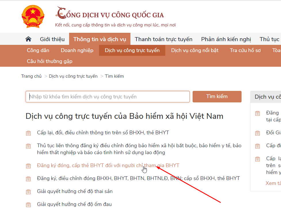 Hướng dẫn thực hiện DVC đăng ký đóng, cấp thẻ BHYT đối với người chỉ tham gia BHYT và hưởng BHXH một lần