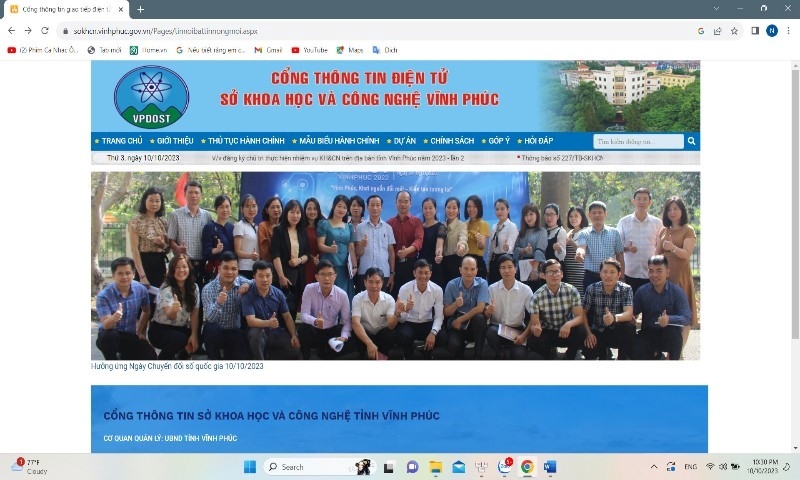 Sở Khoa học và Công nghệ Vĩnh Phúc: Nỗ lực thực hiện nhiệm vụ chuyển đổi số