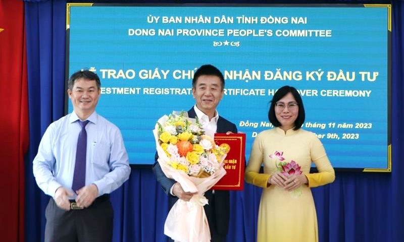 Đồng Nai: Cấp giấy chứng nhận đầu tư 4 dự án vốn đầu tư nước ngoài 37,5 triệu USD