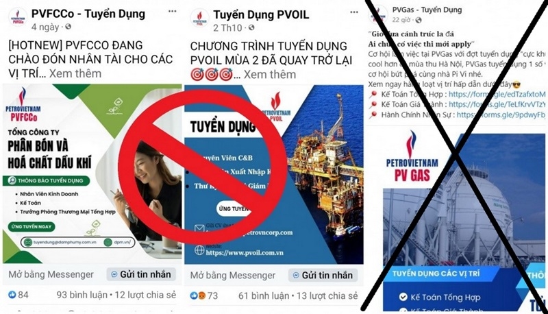 Cẩn trọng với tin tuyển dụng lừa đảo giả mạo thương hiệu dầu khí