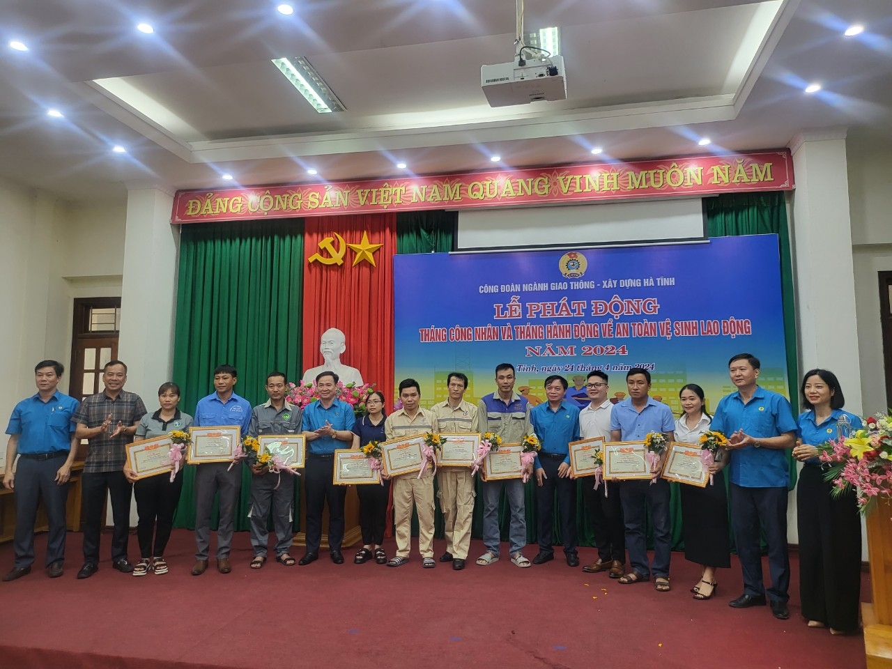 Hà Tĩnh: Công đoàn ngành Giao thông - Xây dựng tổ chức lễ phát động Tháng công nhân và an toàn vệ sinh lao động năm 2024