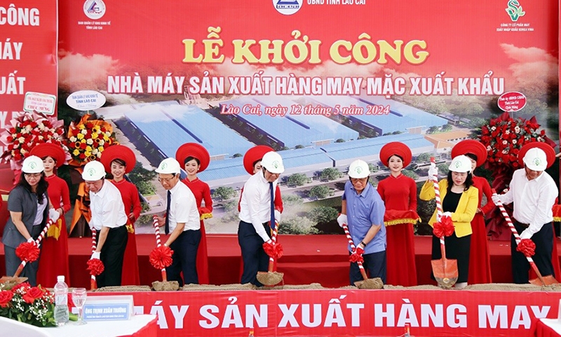 Lào Cai: Khởi công Nhà máy sản xuất hàng may mặc xuất khẩu tại Khu công nghiệp Đông Phố Mới