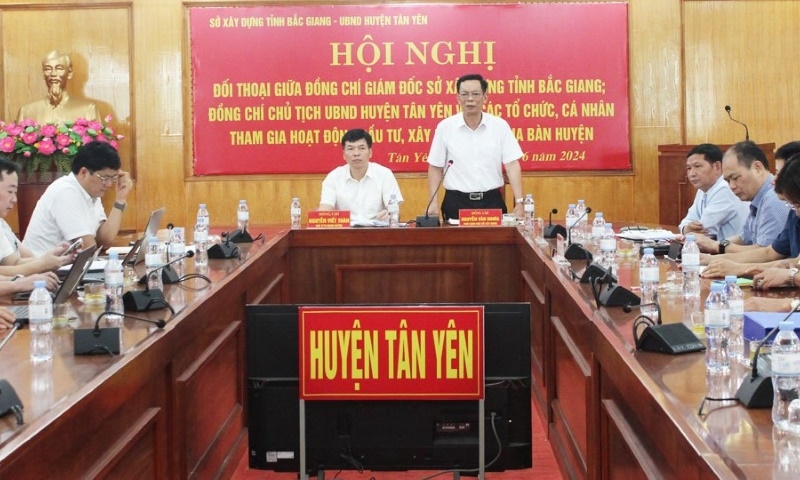 Sở Xây dựng Bắc Giang tổ chức đối thoại với cá nhân, tổ chức tham gia hoạt động xây dựng, các chủ đầu tư dự án tại huyện Tân Yên