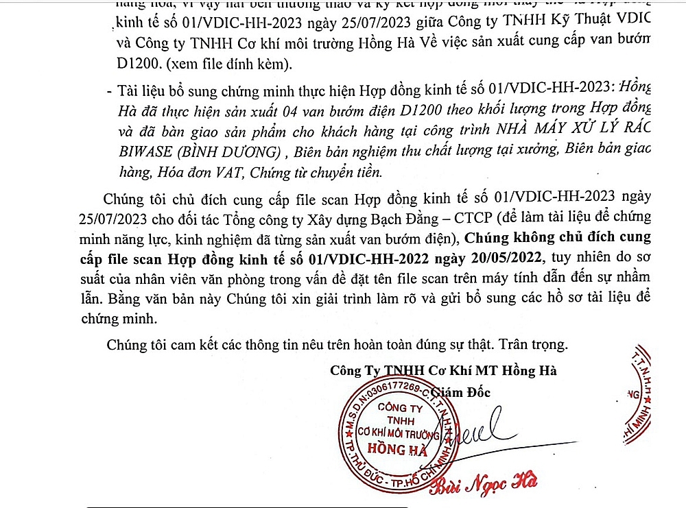 Liên danh Tổng Công ty Xây dựng Bạch Đằng, rớt gói thầu 350 tỷ ở Đà Nẵng do lỗi của nhân viên Văn phòng