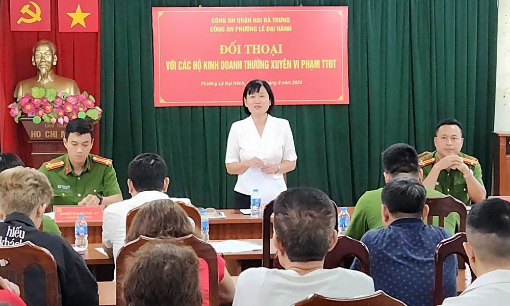 Hai Bà Trưng (Hà Nội): Phường Lê Đại Hành đối thoại với các hộ kinh doanh để giữ gìn trật tự đô thị