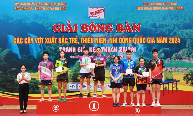 Bóng bàn CAND - T&T về nhất toàn đoàn với 14 huy chương vàng giải trẻ quốc gia