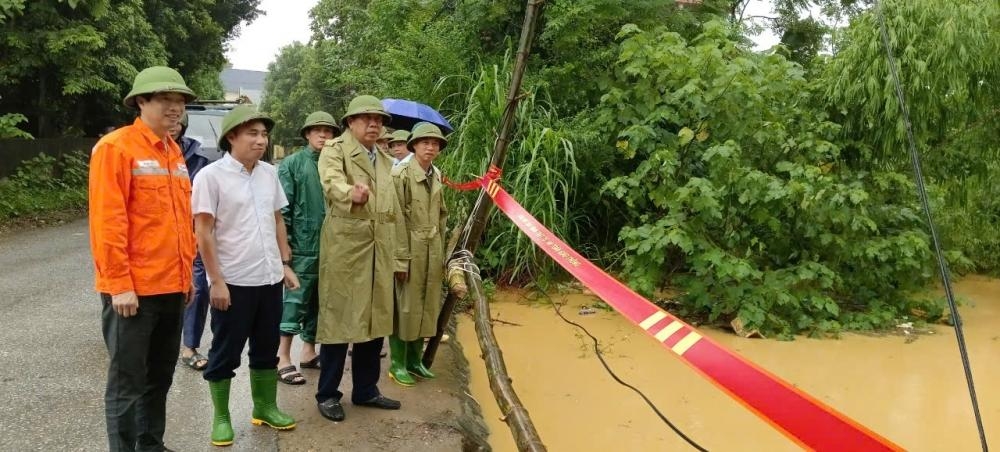 Lập Thạch (Vĩnh Phúc): Lãnh đạo huyện kiểm tra ứng phó với lũ lụt tại 10 xã, thị trấn