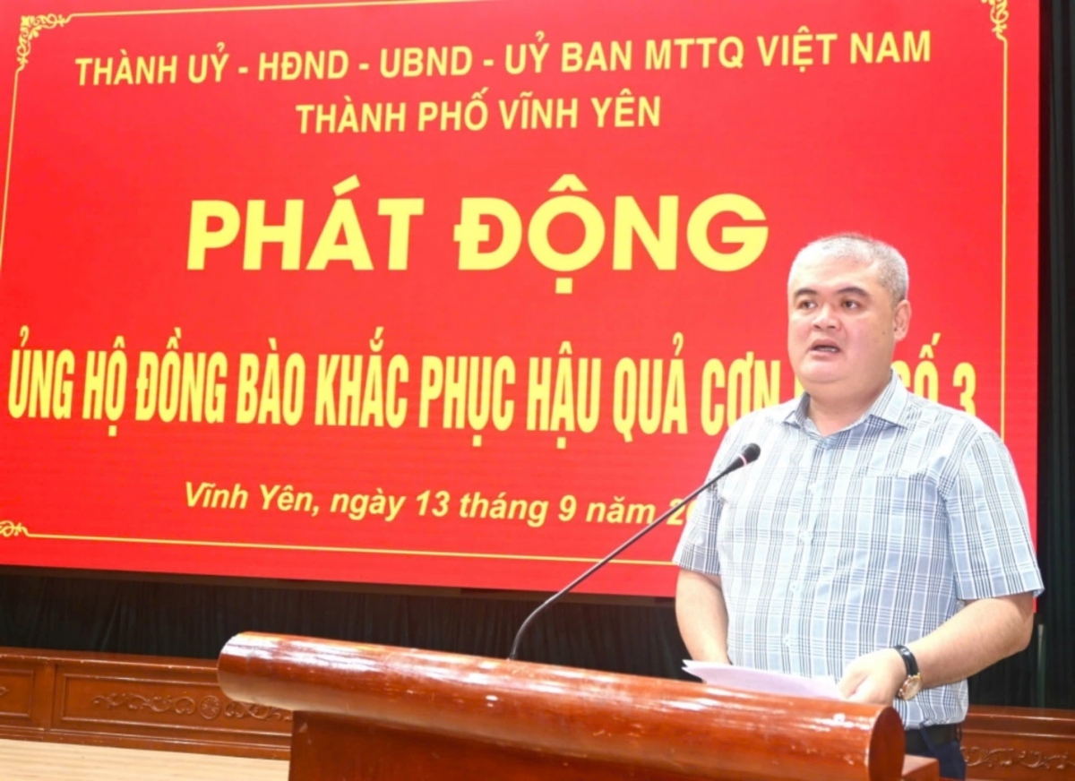 Vĩnh Yên (Vĩnh Phúc): Phát động ủng hộ đồng bào khắc phục hậu quả bão số 3