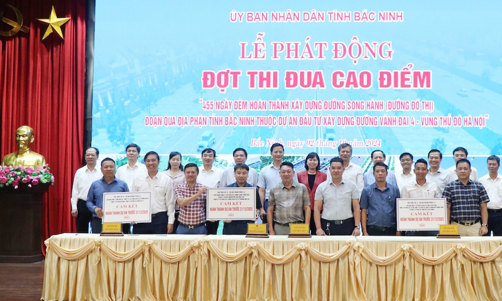 Bắc Ninh phát động 455 ngày đêm hoàn thành xây dựng đường song hành, thuộc dự án đường Vành đai 4