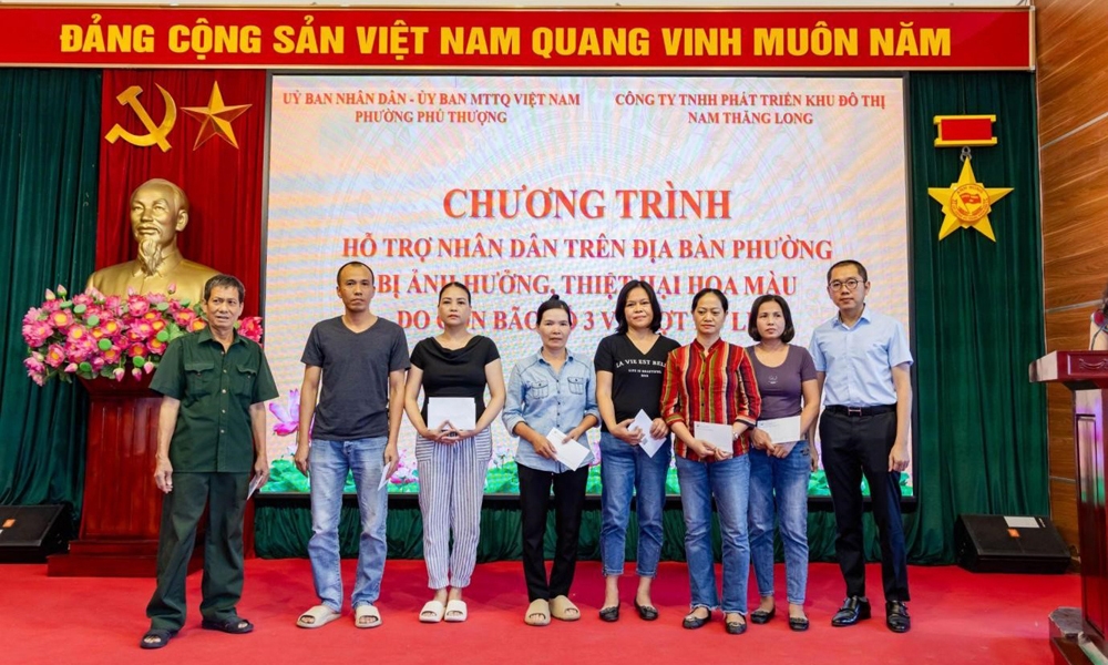 Ciputra Hanoi: Hỗ trợ các hộ gia đình bị thiệt hại nặng sau bão Yagi tại phường Phú Thượng