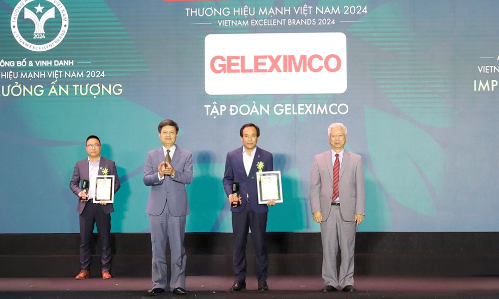 Geleximco được vinh danh Top 10 Thương hiệu mạnh - Tăng trưởng ấn tượng 2024