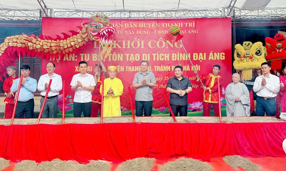 Thanh Trì (Hà Nội): Khởi công dự án tu bổ, tôn tạo di tích đình Đại Áng