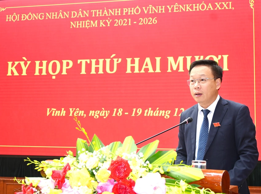 Vĩnh Phúc: Khai mạc Kỳ họp thứ 20, HĐND thành phố Vĩnh Yên khóa XXI, nhiệm kỳ 2021 - 2026