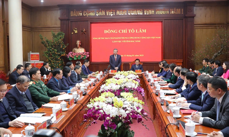 Tổng Bí thư Tô Lâm kỳ vọng: “Bắc Ninh đoàn kết, đổi mới, sáng tạo - hiện đại, văn minh, bản sắc”