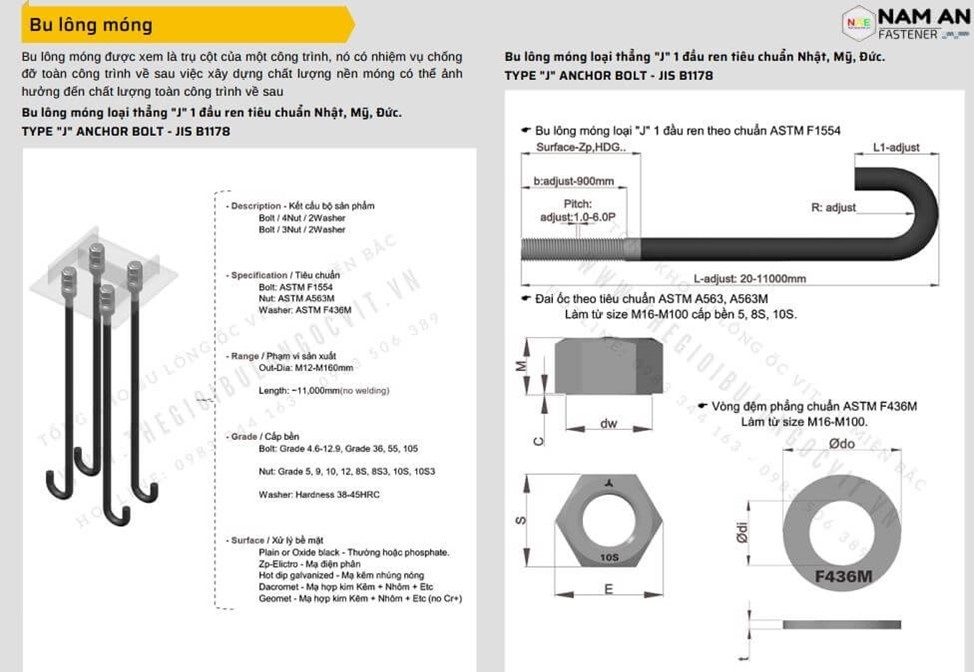 An Phong - Đơn vị sản xuất bu lông neo móng chất lượng cao, giá tốt