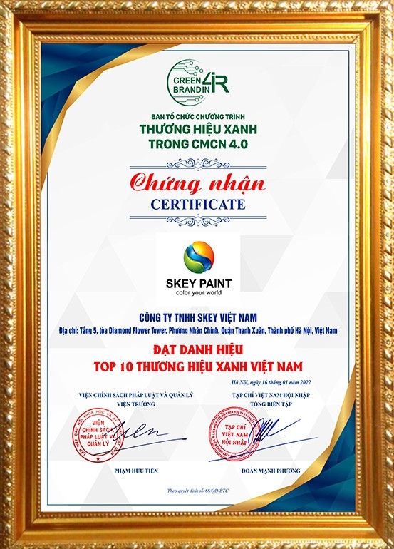 skey paint dat danh hieu top 10 thuong hieu xanh viet nam