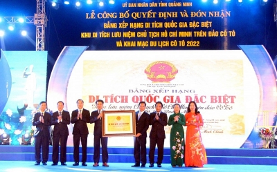Quảng Ninh: Đón nhận Bằng xếp hạng Di tích quốc gia đặc biệt Khu lưu niệm Chủ tịch Hồ Chí Minh trên đảo Cô Tô