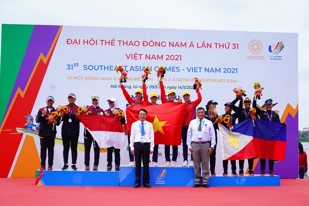 hai phong dua thuyen rowing viet nam doat 2 huy chuong vang tai seagame 31