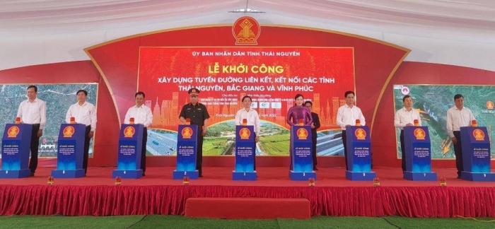 khoi cong duong lien ket cac tinh thai nguyen bac giang va vinh phuc