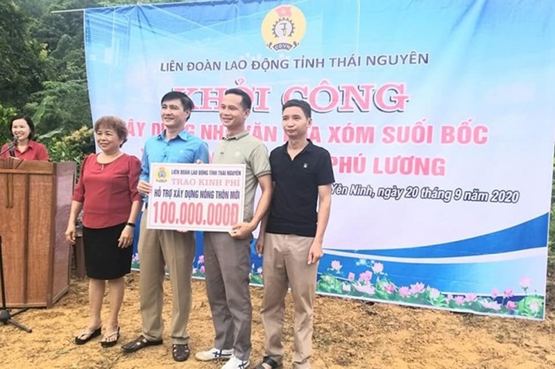 thai nguyen lien doan lao dong tinh ho tro xay nha van hoa