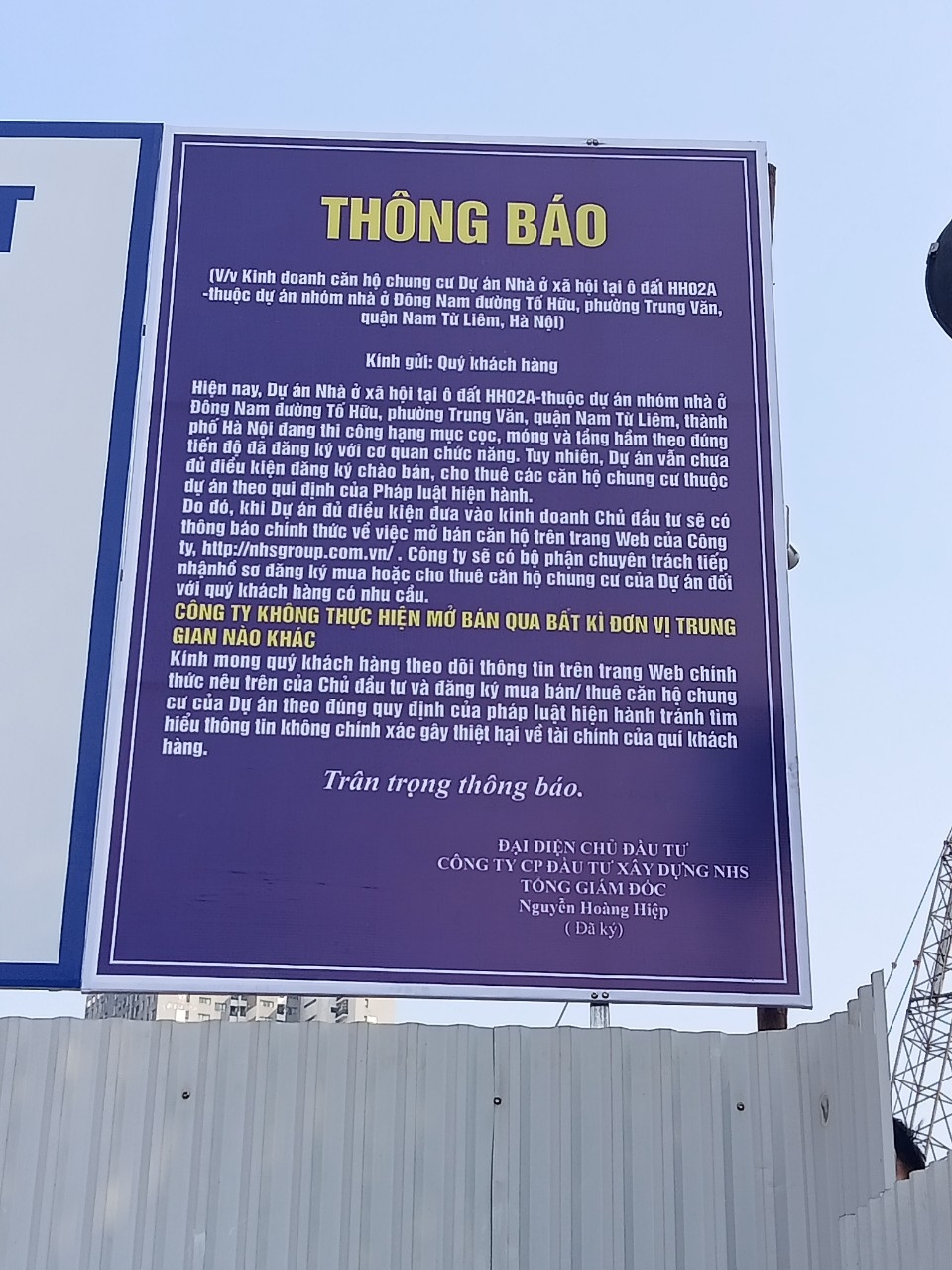 chu dau tu canh bao nan co moi tai du an nha o xa hoi nhs trung van