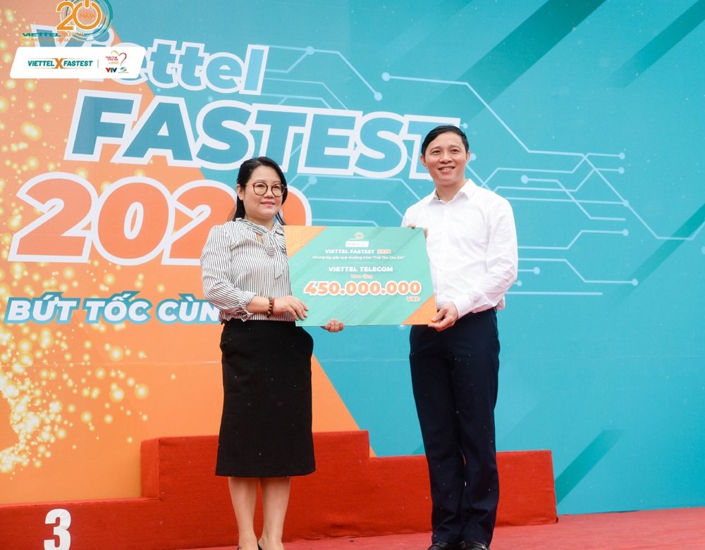 viettel fastest 2020 450 trieu dong ung ho chuong trinh trai tim cho em