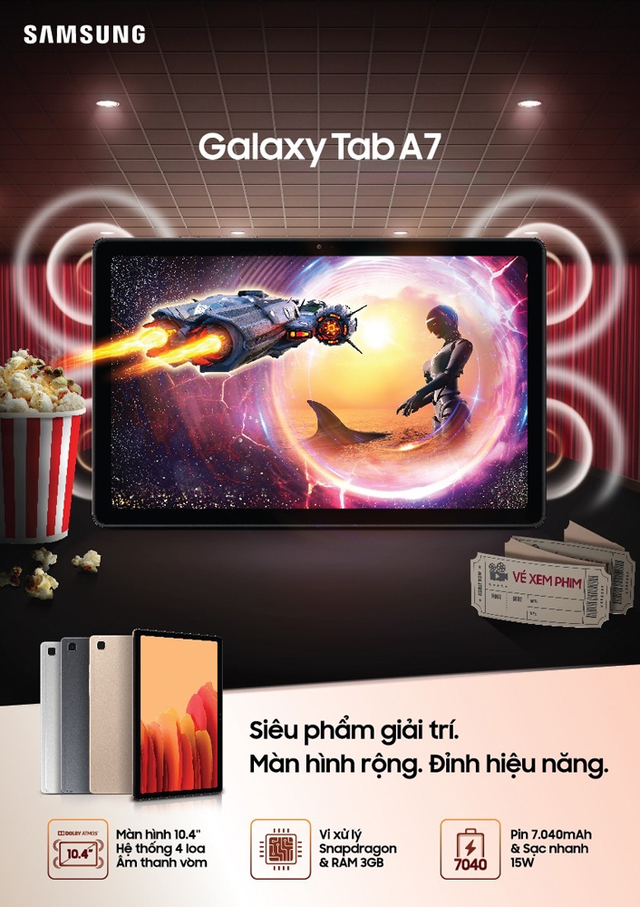 samsung chinh thuc ra mat may tinh bang galaxy tab a7 sieu pham giai tri dinh cao