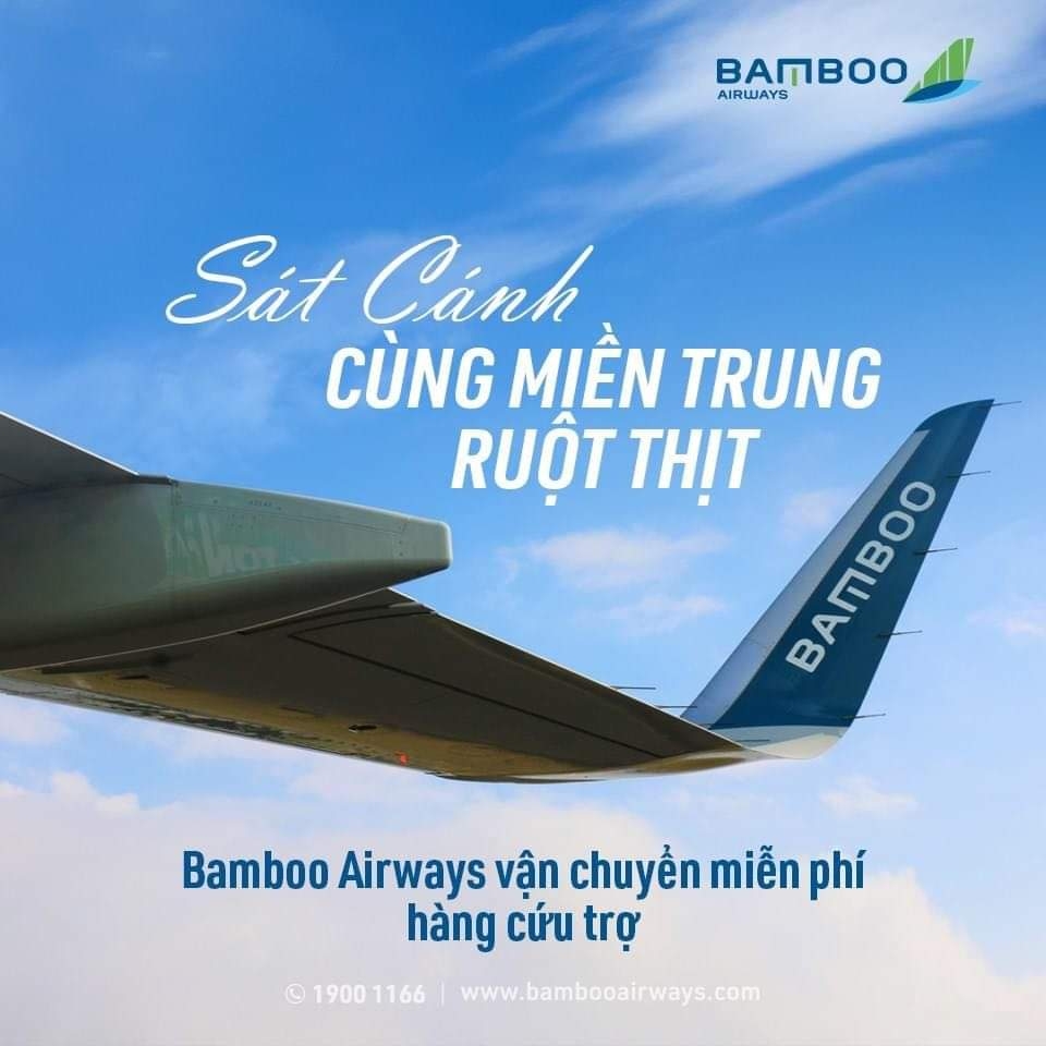 bamboo airways van chuyen mien phi hang cuu tro den cac tinh mien trung