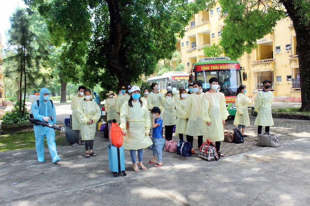 Thái Nguyên: Đón 500 công dân từ các tỉnh, thành phố phía Nam trở về địa phương