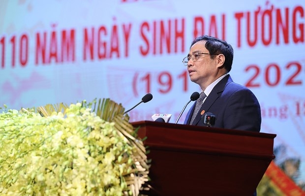 toan van dien van cua thu tuong pham minh chinh tai le ky niem 110 nam ngay sinh dai tuong vo nguyen giap