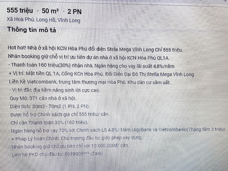 vinh long canh bao cac du an nha o xa hoi rao ban nha o tuong lai trai phap luat