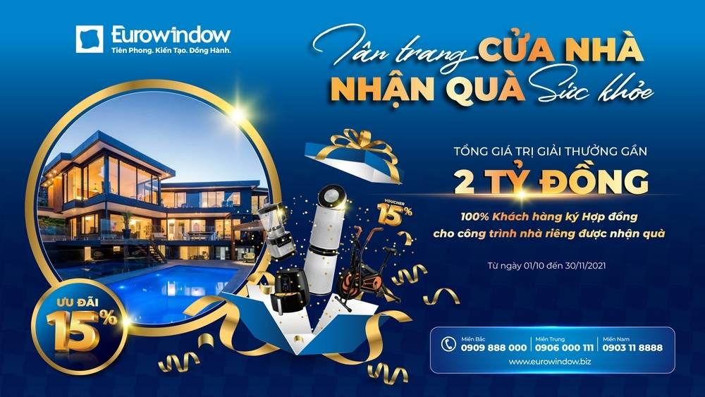 Eurowindow tưng bừng khuyến mãi, ưu đãi nhân ba