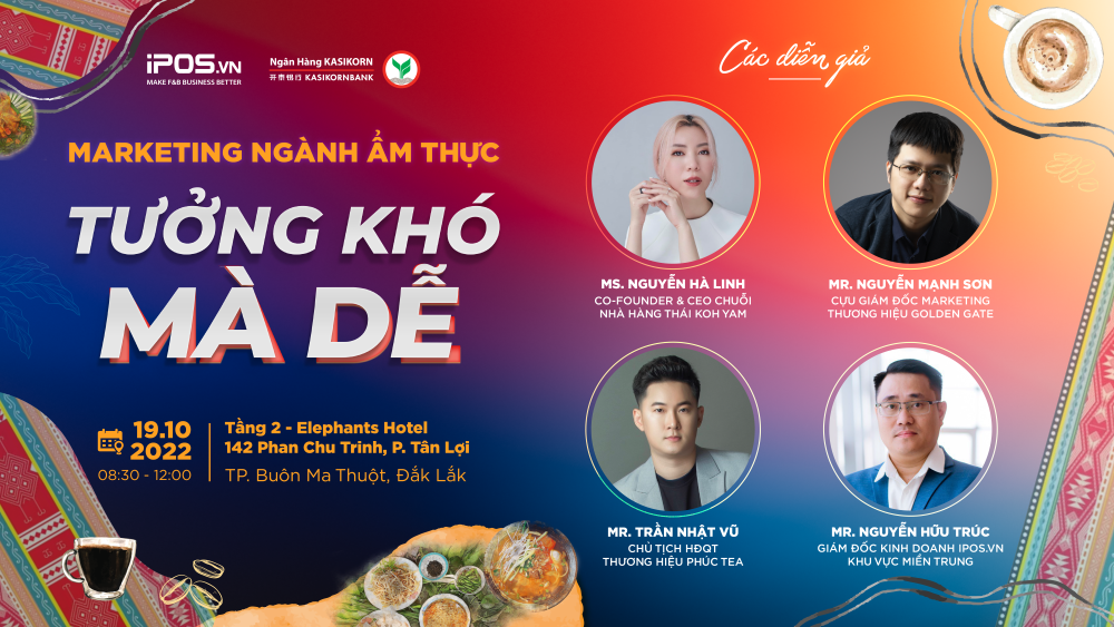 iPOS.vn sắp tổ chức sự kiện về định hướng phát triển marketing ngành ẩm thực & đồ uống tại Tây Nguyên