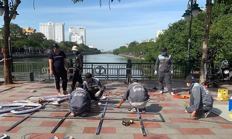 Hải Phòng: Hoàn thành lắp đặt thí điểm mô hình check-in tại hồ Tam Bạc