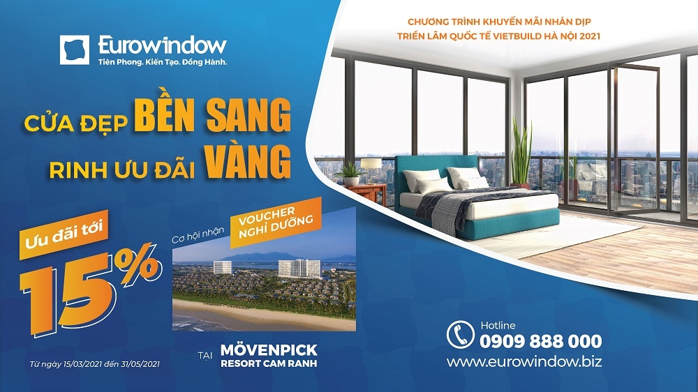 Eurowindow ra mắt sản phẩm mới nhôm có cầu cách nhiệt tại Vietbuild Hà Nội 2021