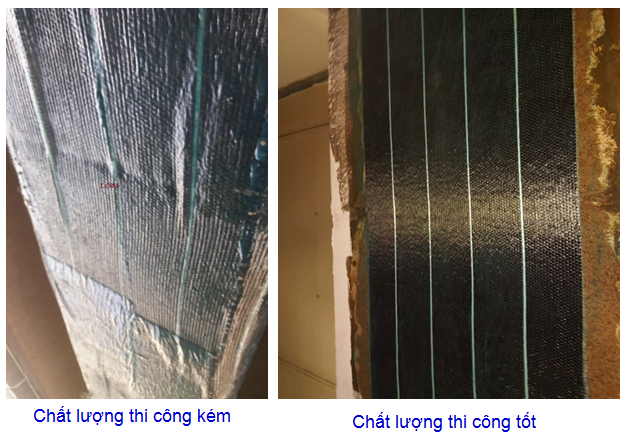 thi cong tam carbon fiber trong gia co ket cau be tong cot thep nhung loi thuong gap va cach khac phuc