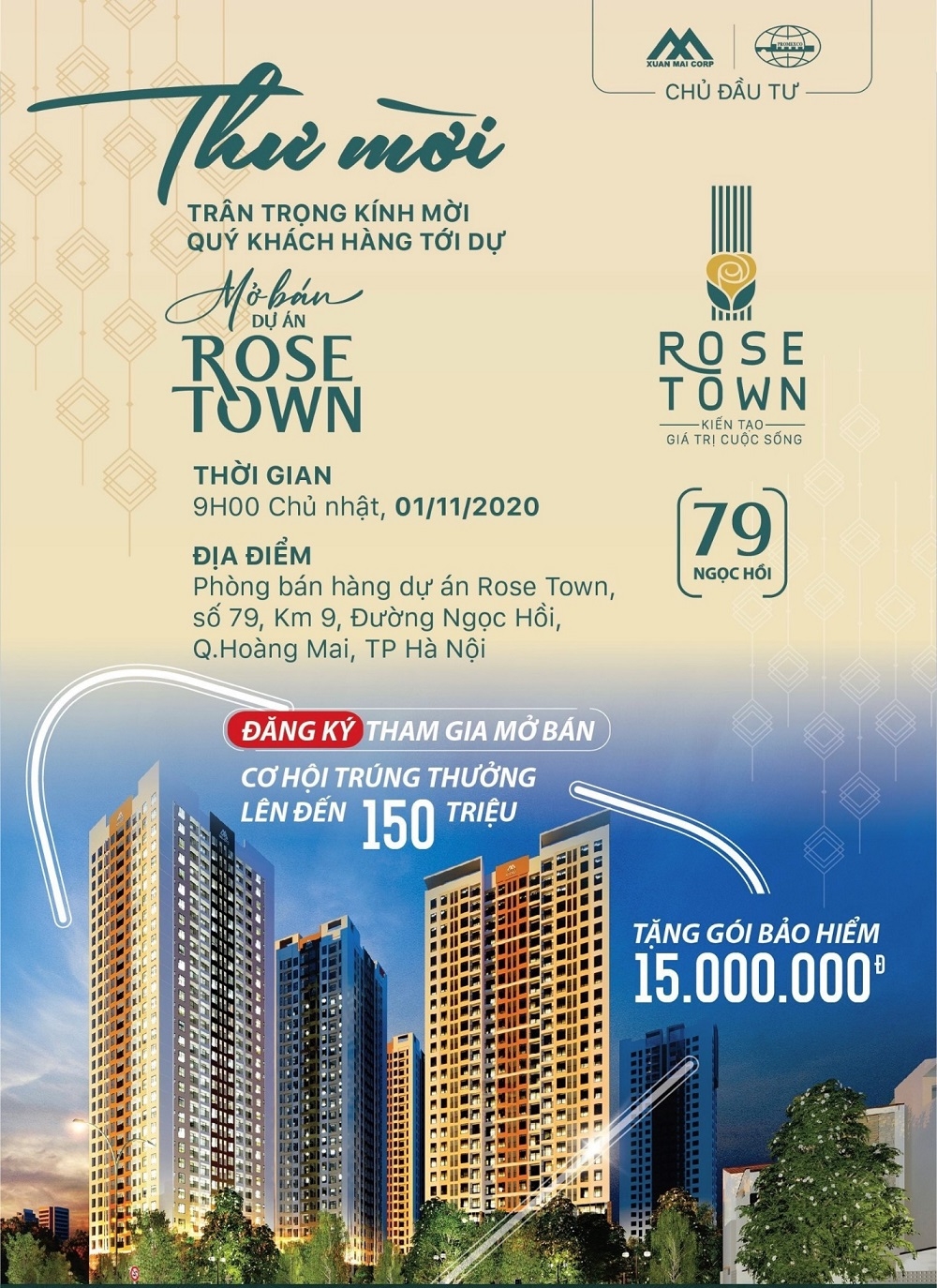 Nhiều ưu đãi “khủng” trong dịp mở bán đợt cuối tòa DV02 dự án Rose Town