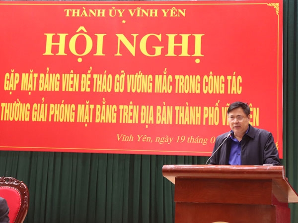 Thành phố Vĩnh Yên: Tháo gỡ vướng mắc trong công tác bồi thường giải phóng mặt bằng trên địa bàn