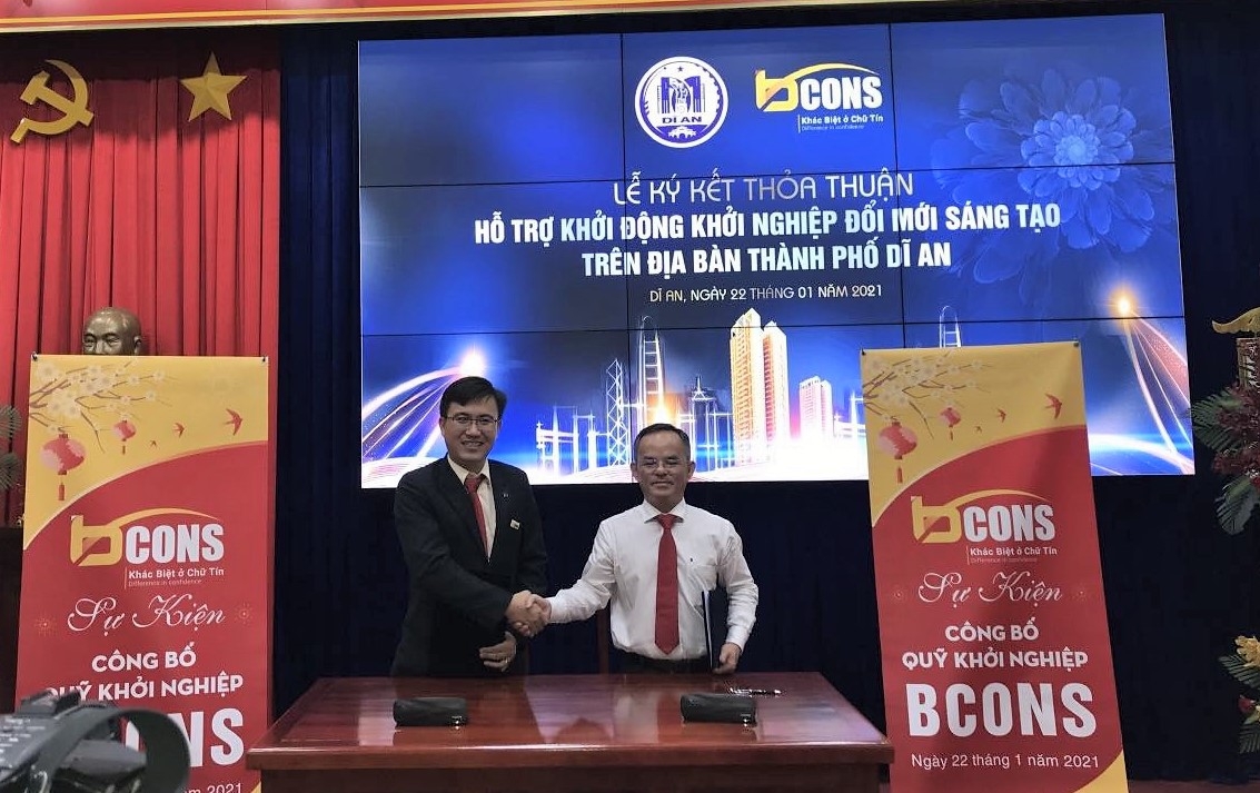 Bình Dương: Bcons tài trợ 1 triệu USD cho Dĩ An xây dựng hệ sinh thái khởi nghiệp